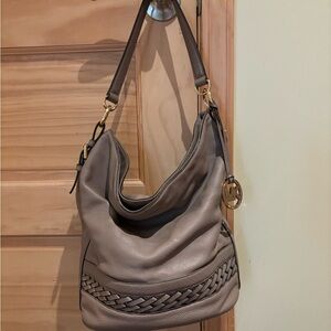 Michael Kors Taupe Leather Hobo Bag